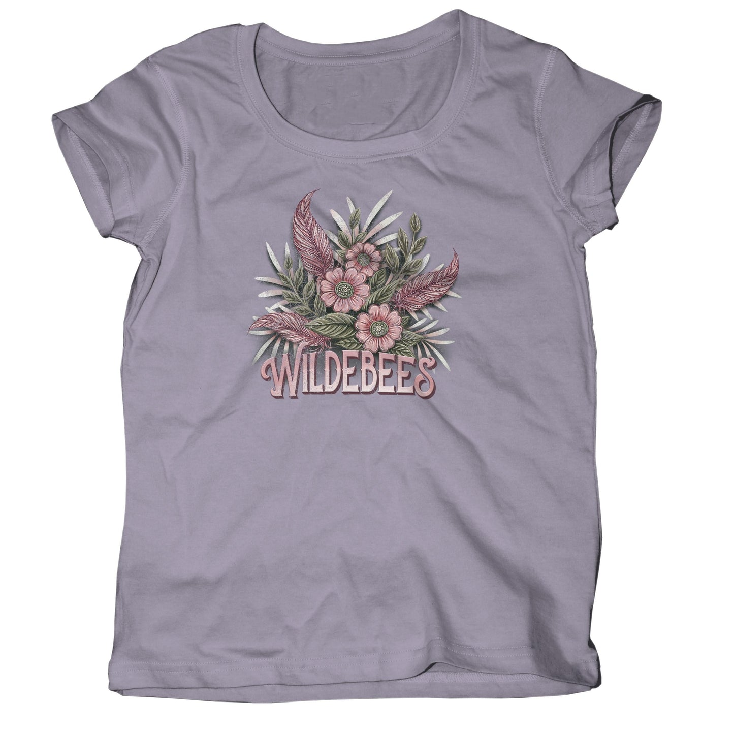Wildebees Ladies Stylized Feather Floral T-Shirt